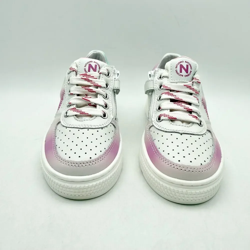 Naturino Girls Hess 2 Vl Sneakers EU 28 US 11 White Pink Blue Leather NWOB